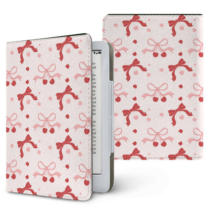 Cherry Bows Kindle case — cherry coquette, printed front and back
