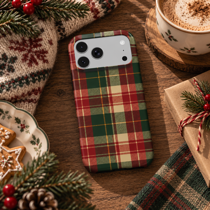 Holiday Tartan phone case – MagSafe iPhone case, lifestyle photo