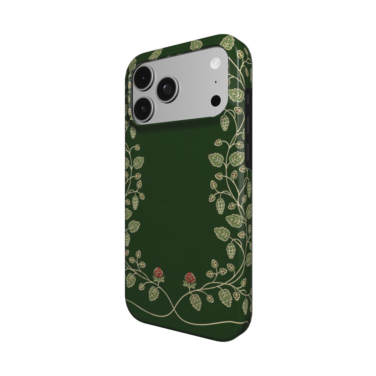 Hop Vine Wreath phone case – MagSafe iPhone case, angled view