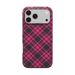 Hot Pink Tartan phone case – MagSafe iPhone case, front view