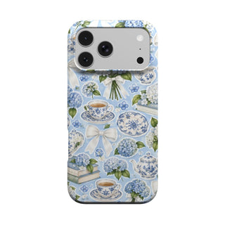 Hydrangea Tea Party phone case – MagSafe iPhone case, front view