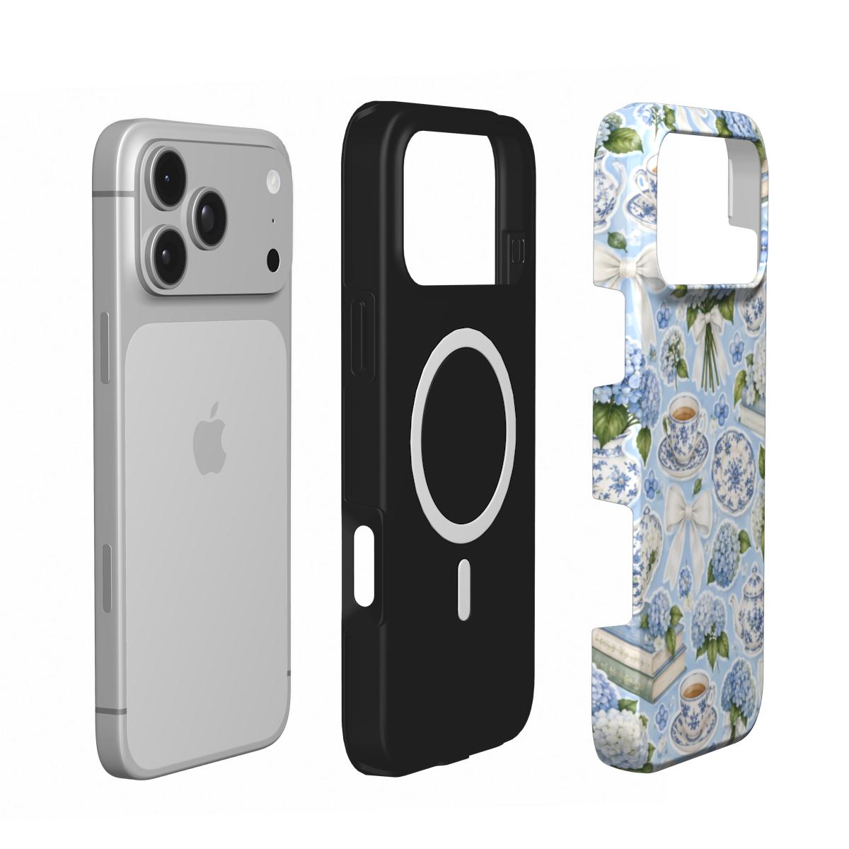 Hydrangea Tea Party phone case – MagSafe iPhone case, second detail view