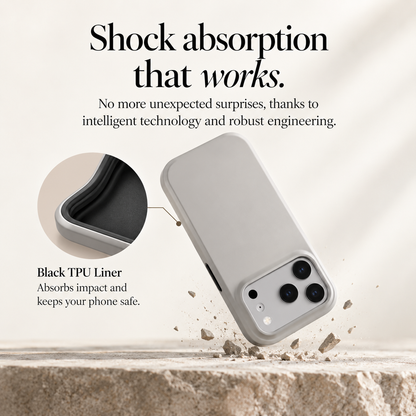 Shock-absorbing phone case with a black TPU liner
