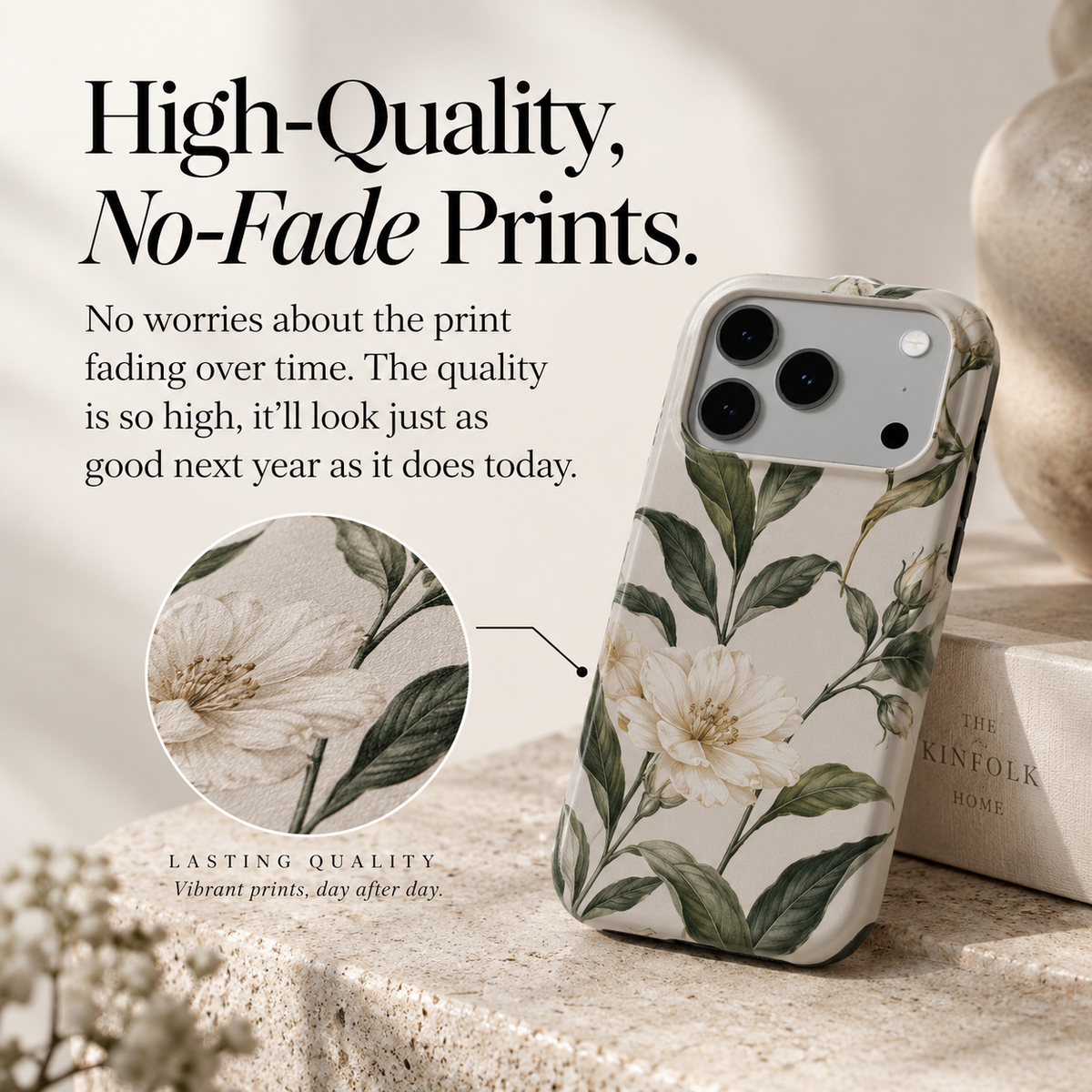Phone case with a high-quality, fade-resistant print