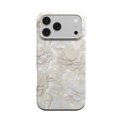 Ivory Lace Peony phone case – MagSafe iPhone case, front view