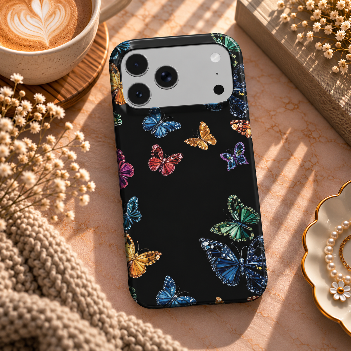 Jeweled Butterfly phone case – MagSafe iPhone case, lifestyle photo