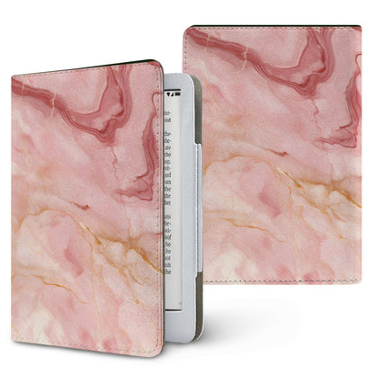 Rose Marble Kindle case — pink marble, printed front and back