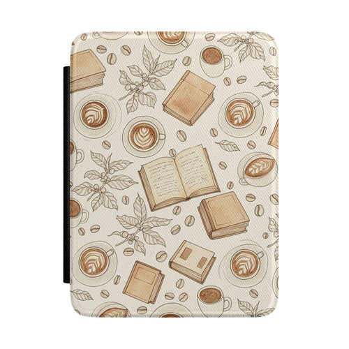 Latte and Books Kindle case — coffee and books print