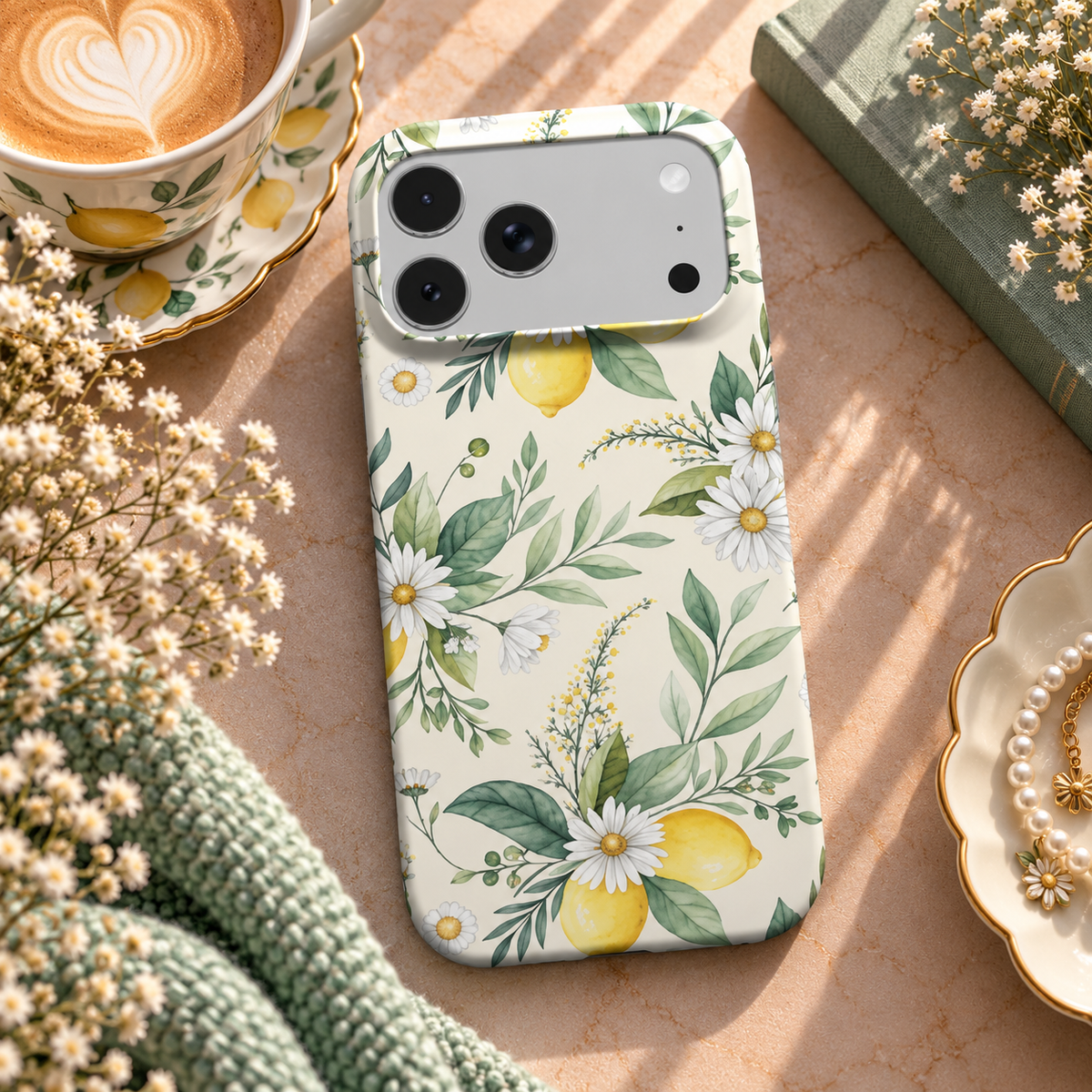 Lemon & Daisy phone case – MagSafe iPhone case, lifestyle photo