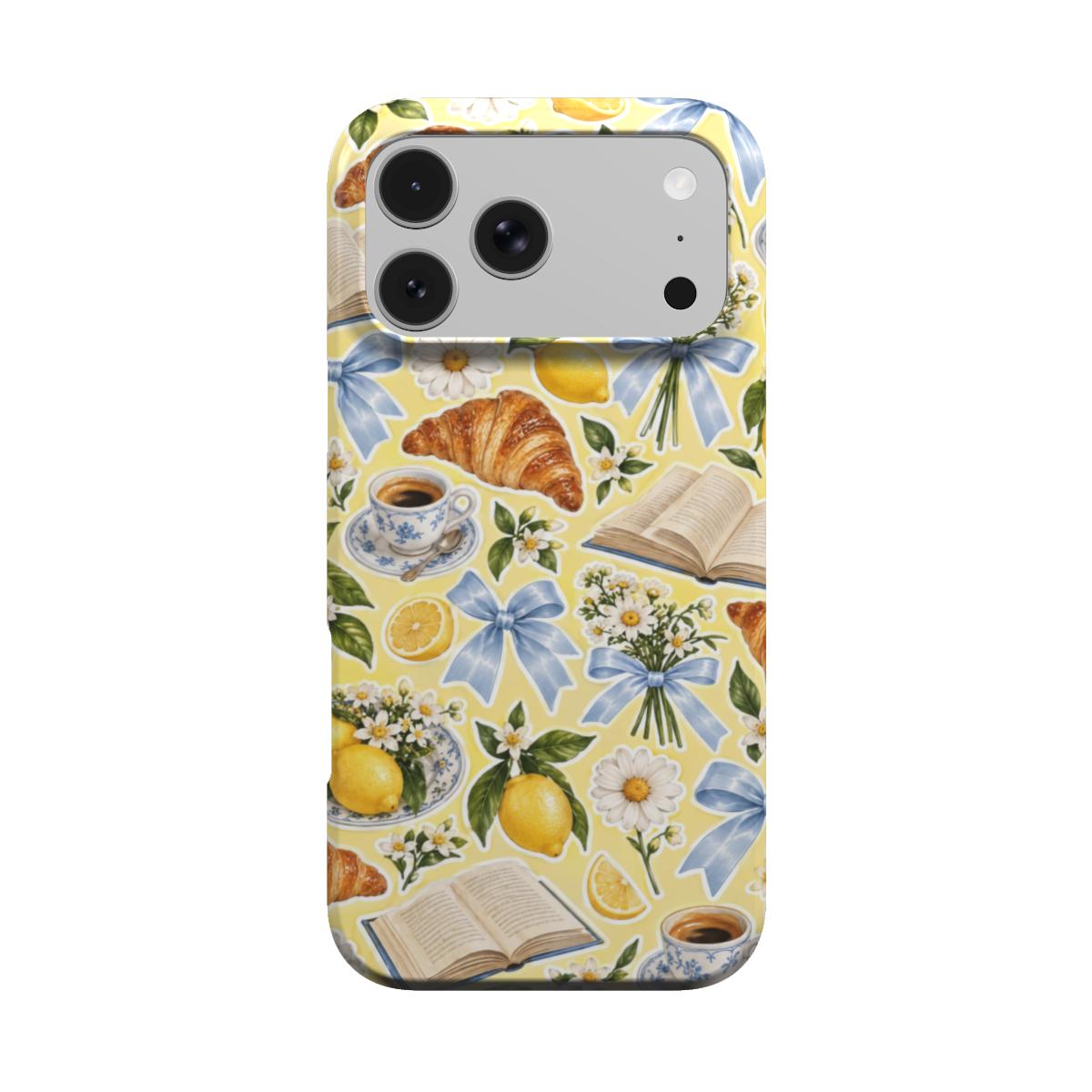Lemons & Croissants phone case – MagSafe iPhone case, front view