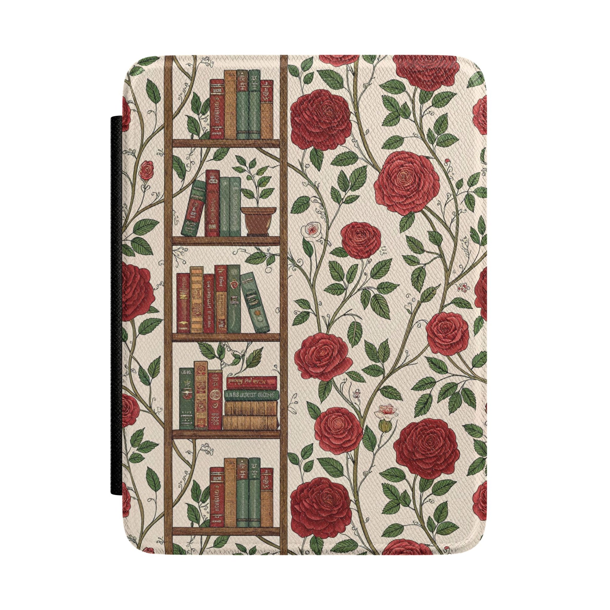 Library and Roses Kindle case — library and floral print