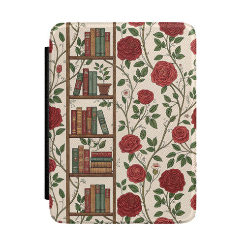Library and Roses Kindle case — library and floral print