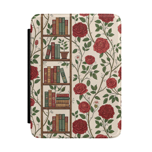 Library and Roses Kindle case — library and floral print