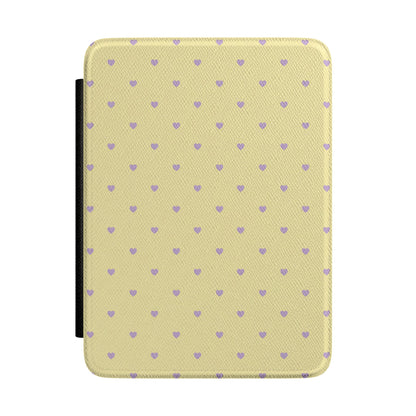 Lilac Hearts Kindle case — lilac and hearts print