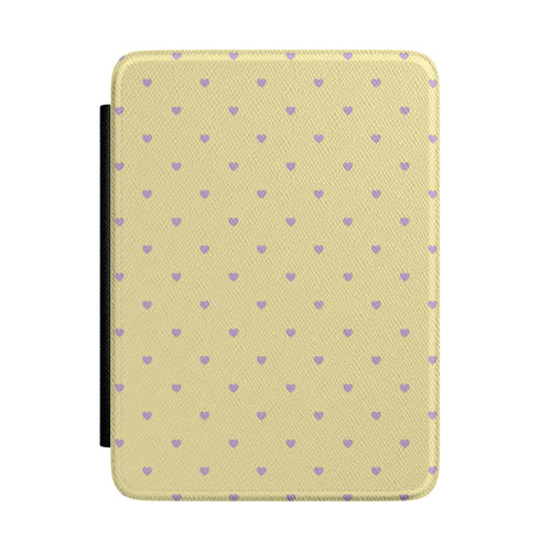Lilac Hearts Kindle case — lilac and hearts print