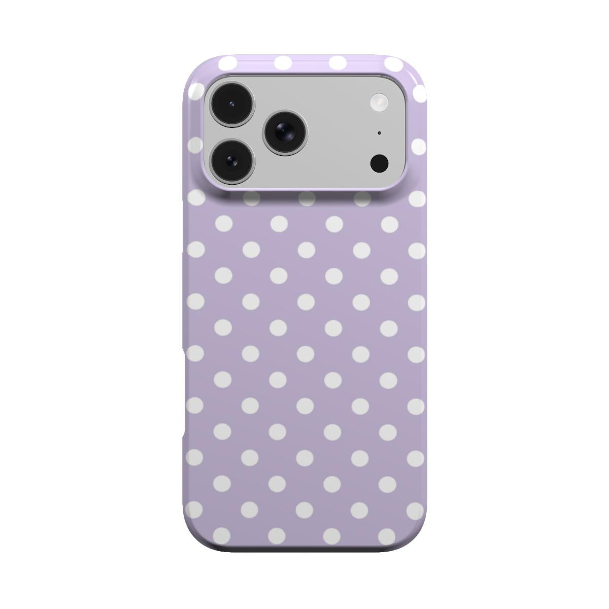 Lilac Polka Dot phone case – MagSafe iPhone case, front view