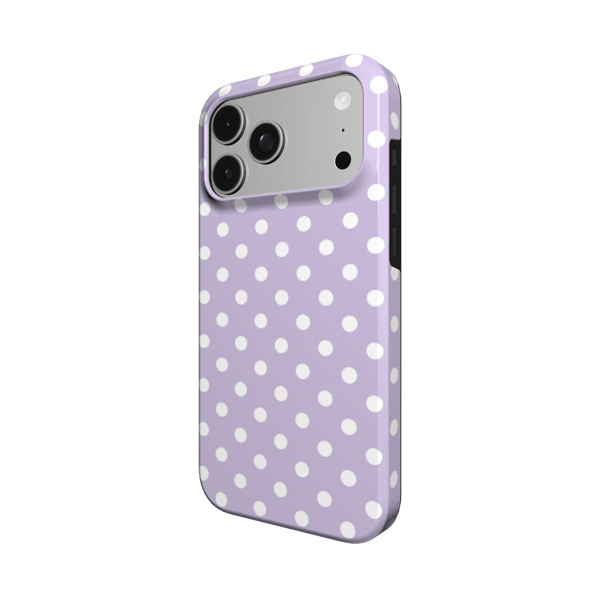 Lilac Polka Dot phone case – MagSafe iPhone case, detail view