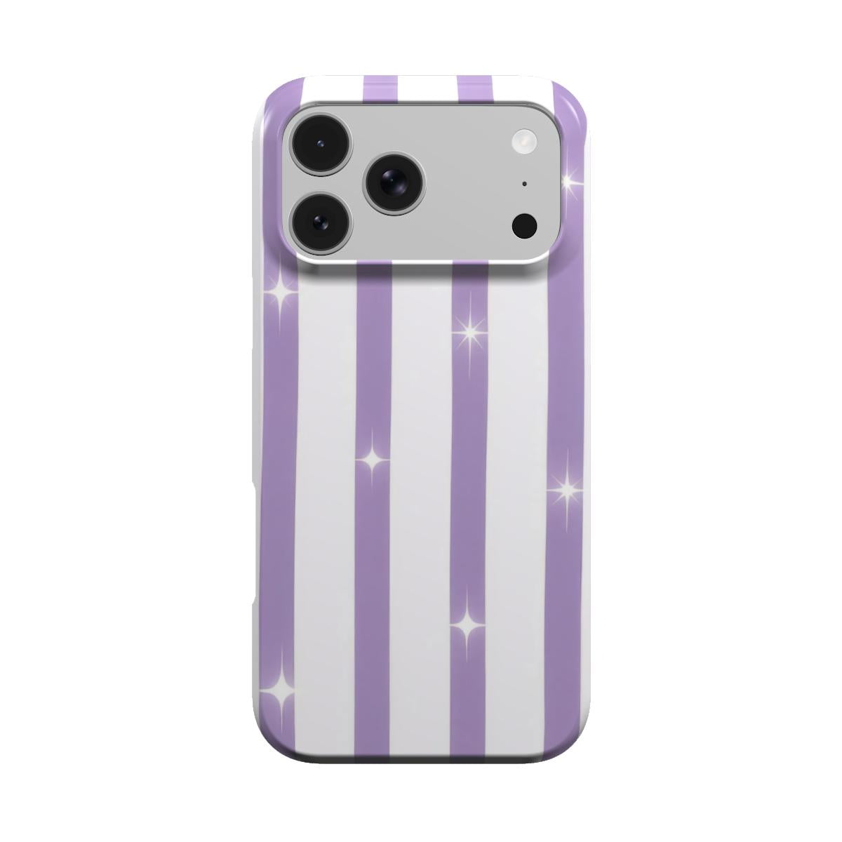 Lilac Sparkle Stripe phone case – MagSafe iPhone case, front view