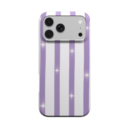Lilac Sparkle Stripe phone case – MagSafe iPhone case, front view