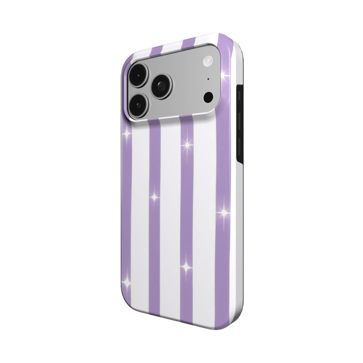Lilac Sparkle Stripe phone case – MagSafe iPhone case, detail view