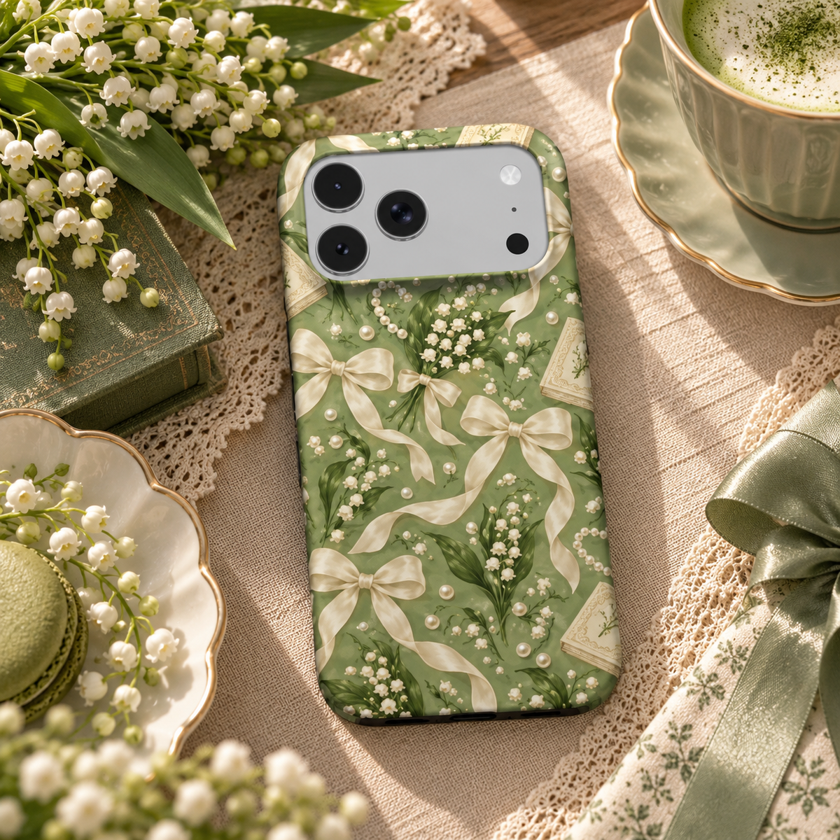 Lily of the Valley phone case – MagSafe iPhone case, lifestyle photo