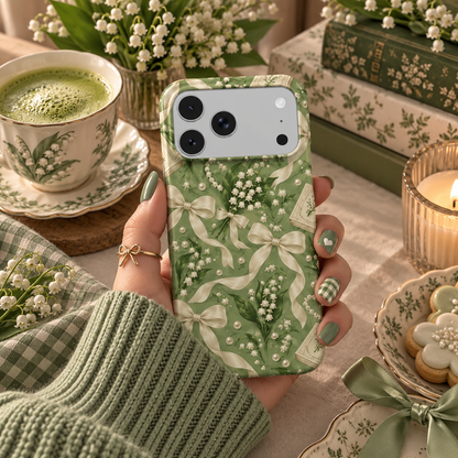 Lily of the Valley phone case – MagSafe iPhone case, styled photo