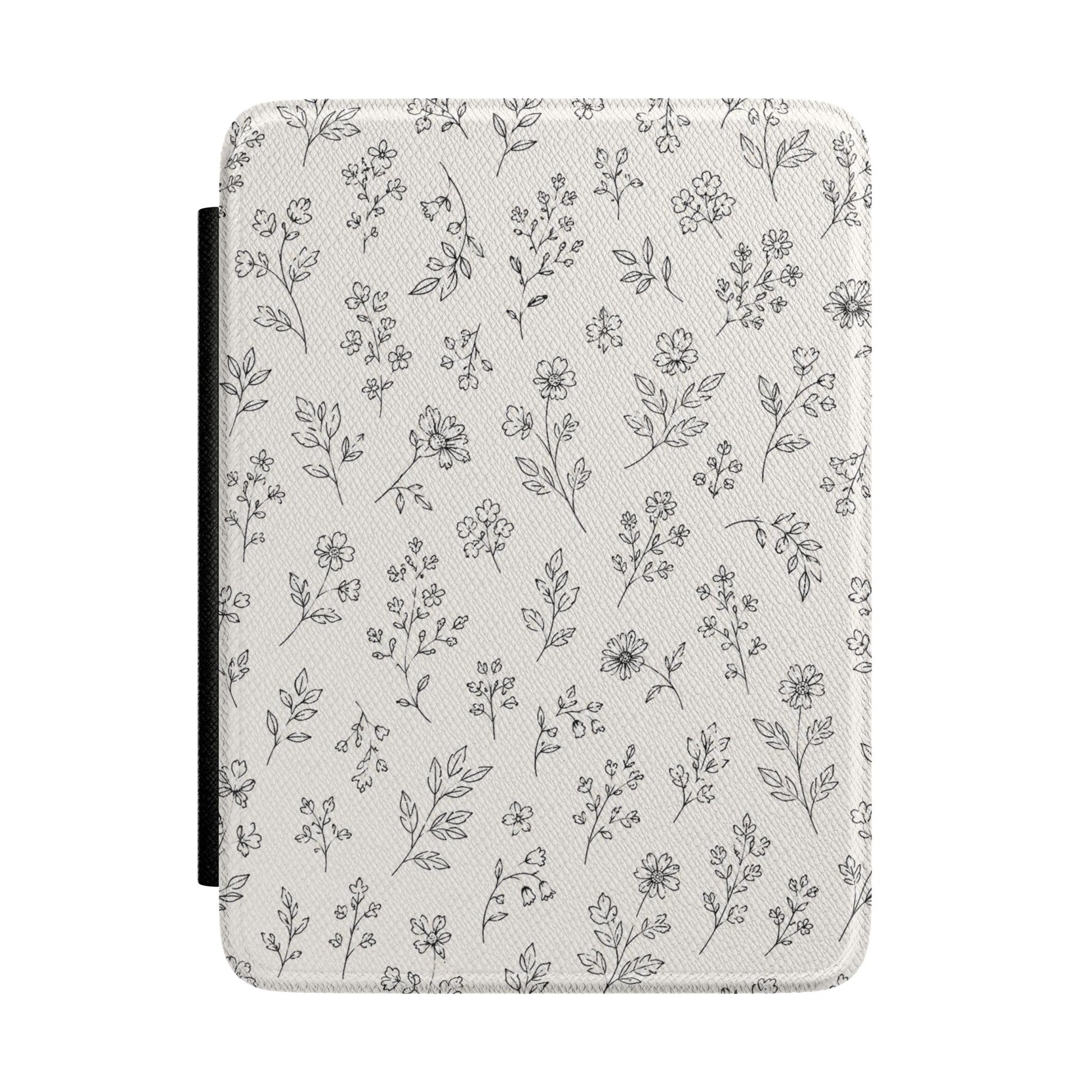 Line Art Wildflower Kindle case — line-art wildflower print