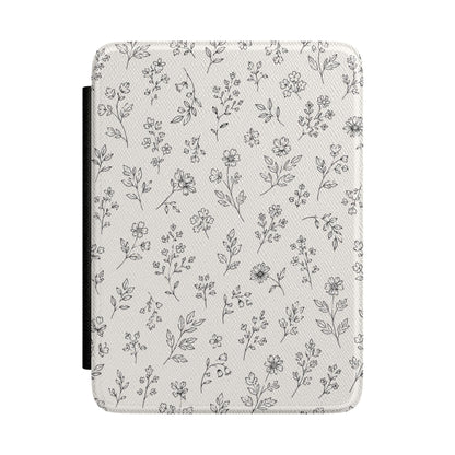 Line Art Wildflower Kindle case — line-art wildflower print