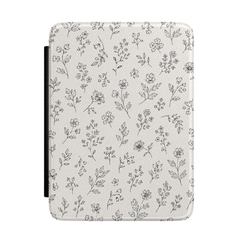 Line Art Wildflower Kindle case — line-art wildflower print