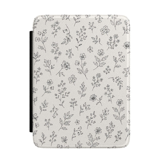 Line Art Wildflower Kindle case — line-art wildflower print