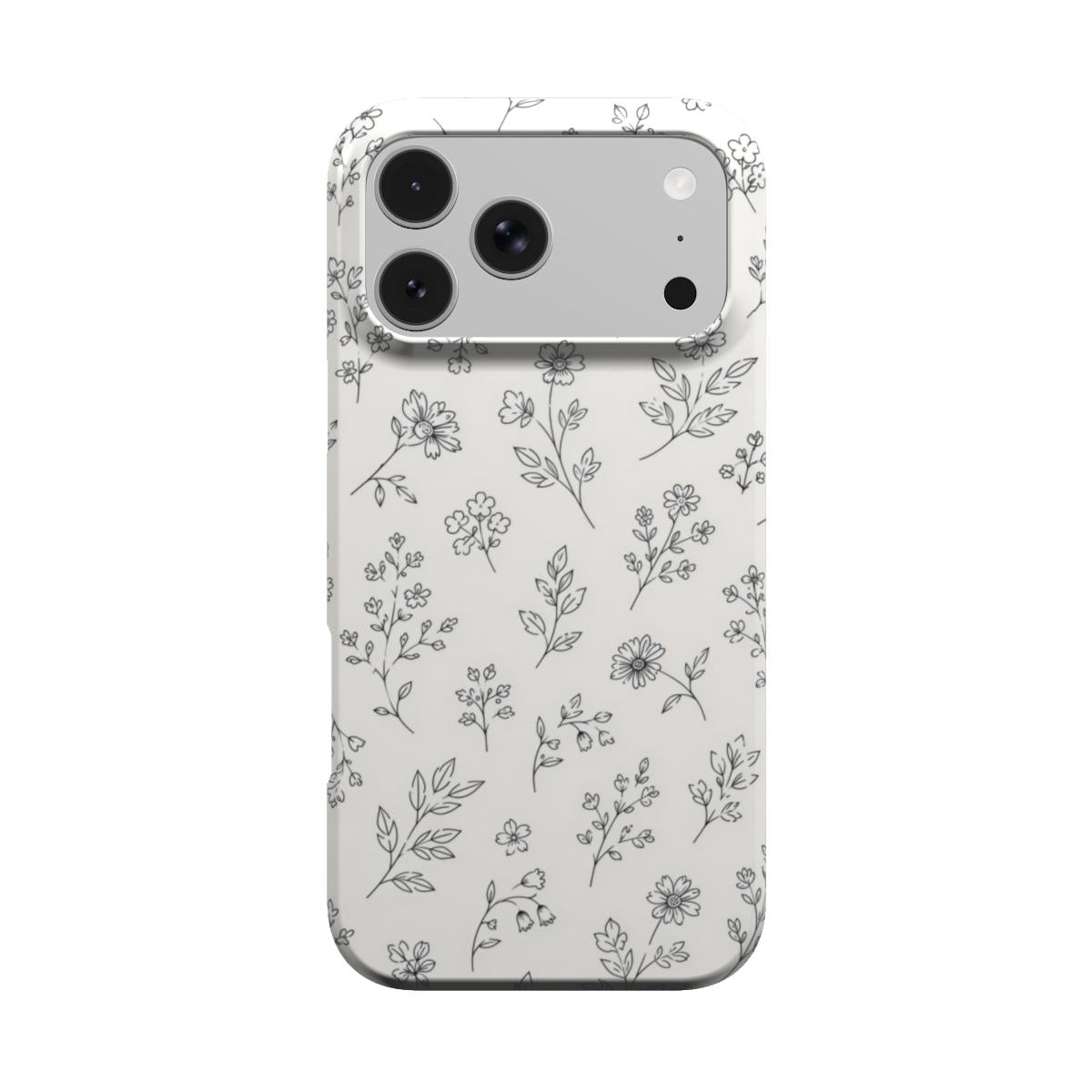 Line Art Wildflower phone case – MagSafe iPhone case, front view