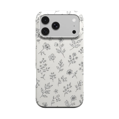 Line Art Wildflower phone case – MagSafe iPhone case, front view
