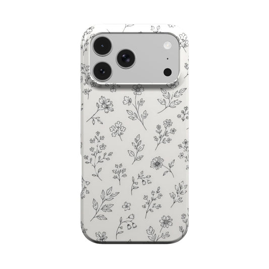 Line Art Wildflower phone case – MagSafe iPhone case, front view