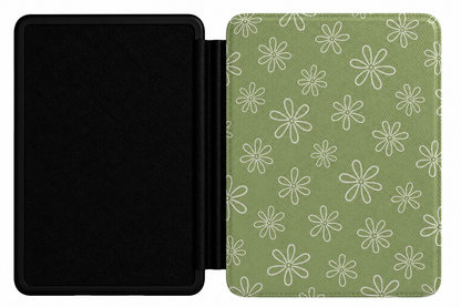 Line Daisy Kindle case front cover — line-art daisy print