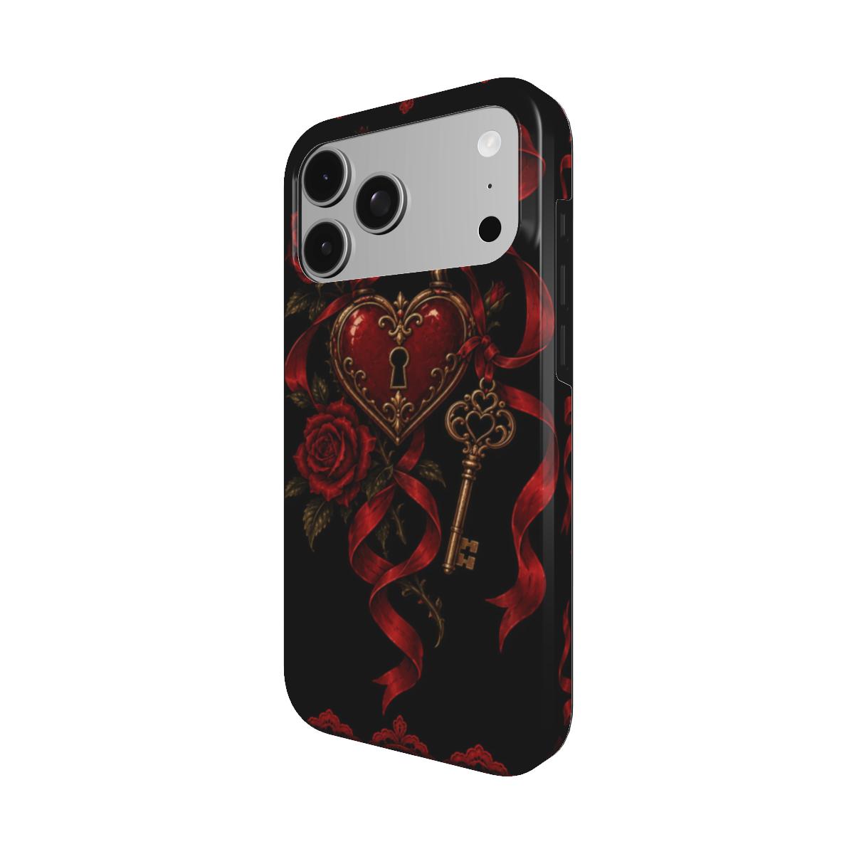 Locked Heart phone case – MagSafe iPhone case, detail view
