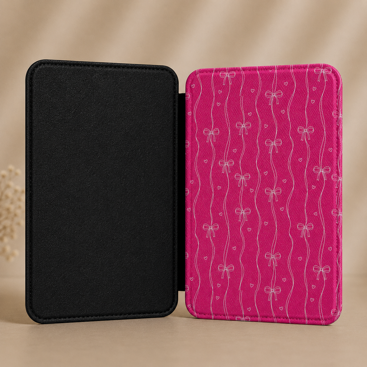 Deep magenta dandelion print Kindle Paperwhite case — Jardin Secret botanical gift for readers