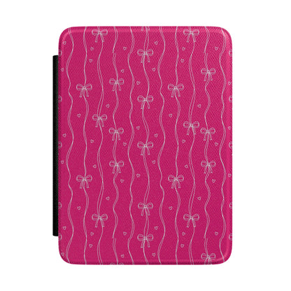 Magenta dandelion print Kindle Paperwhite case front cover — Jardin Secret botanical gift