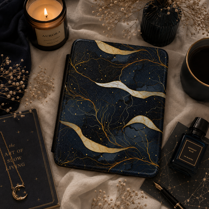 Midnight gold marble Kindle case — additional view