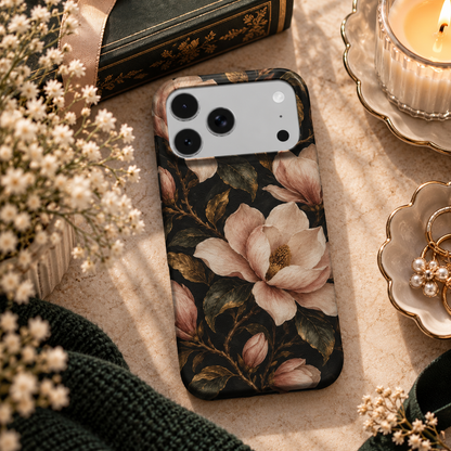 Midnight Magnolia phone case – MagSafe iPhone case, lifestyle photo