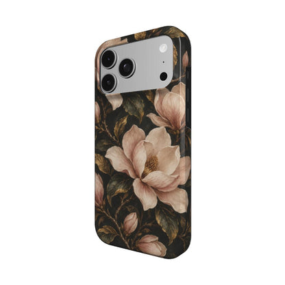 Midnight Magnolia phone case – MagSafe iPhone case, detail view