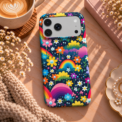 Midnight Rainbow Garden phone case – MagSafe iPhone case, lifestyle photo