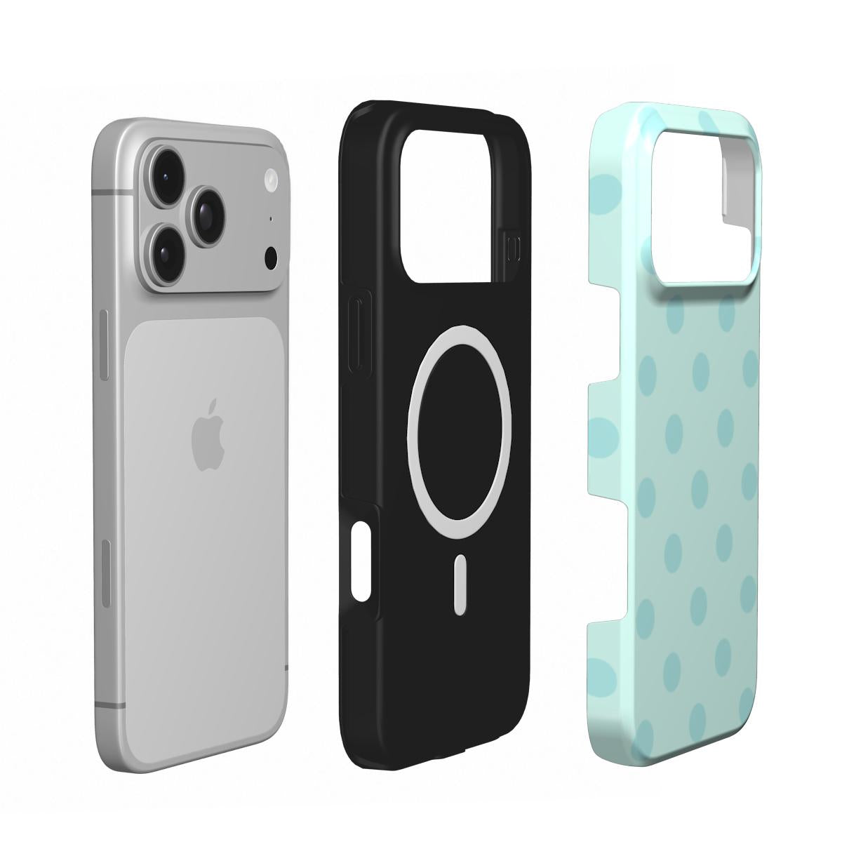 Mint Polka Dot phone case – MagSafe iPhone case, second detail view