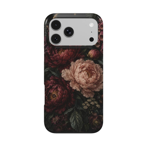 Moonlit Peony Garden phone case – MagSafe iPhone case, front view