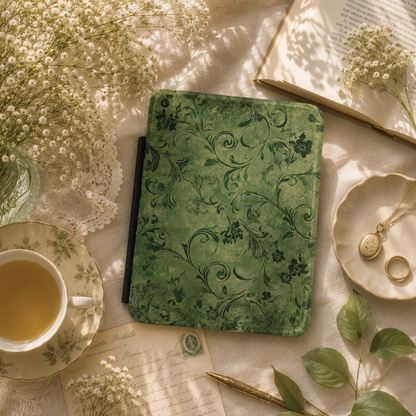 Moss damask Kindle case — additional view