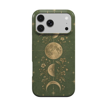 Moss Moon Phases phone case – MagSafe iPhone case, front view