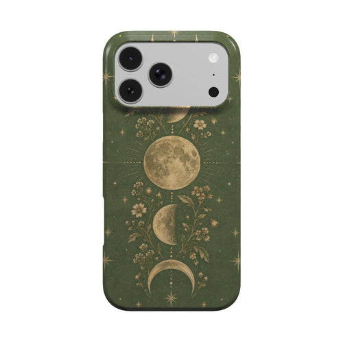Moss Moon Phases phone case – MagSafe iPhone case, front view