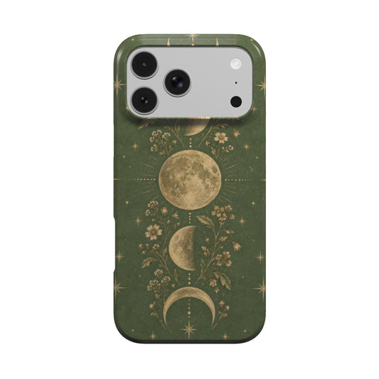 Moss Moon Phases phone case – MagSafe iPhone case, front view