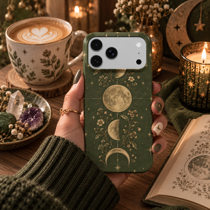 Moss Moon Phases phone case – MagSafe iPhone case, styled photo