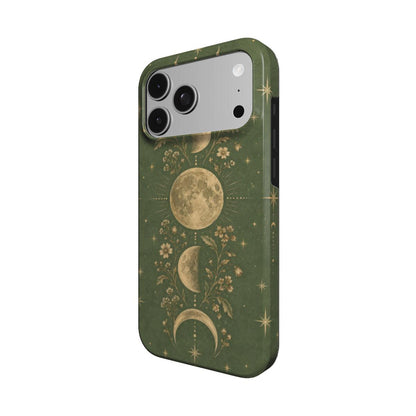 Moss Moon Phases phone case – MagSafe iPhone case, detail view