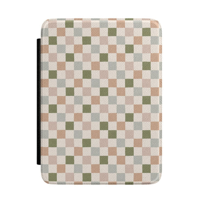Muted Checkerboard Kindle case — muted checkerboard print